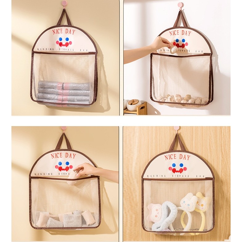 Geanta de Depozitare, Flippy, Tip Saculet, de Agatat, Multifunctionala, din Plasa, 40 x 10 x 44 cm, Maro - imagine 3