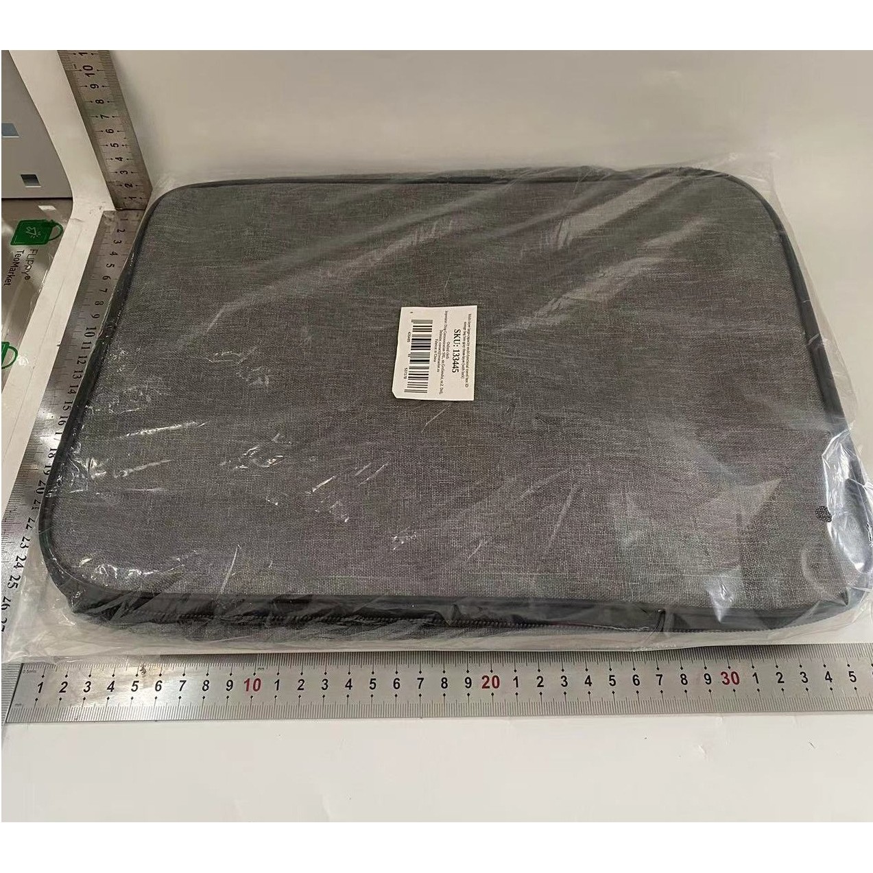 Geanta Flippy pentru Depozitare Acte si Documente, Facturi, Carduri, cu Cod de Securitate, 3 Compartimente, Impermeabila, 37 x 10.5 x 27 cm, Gri - imagine 3