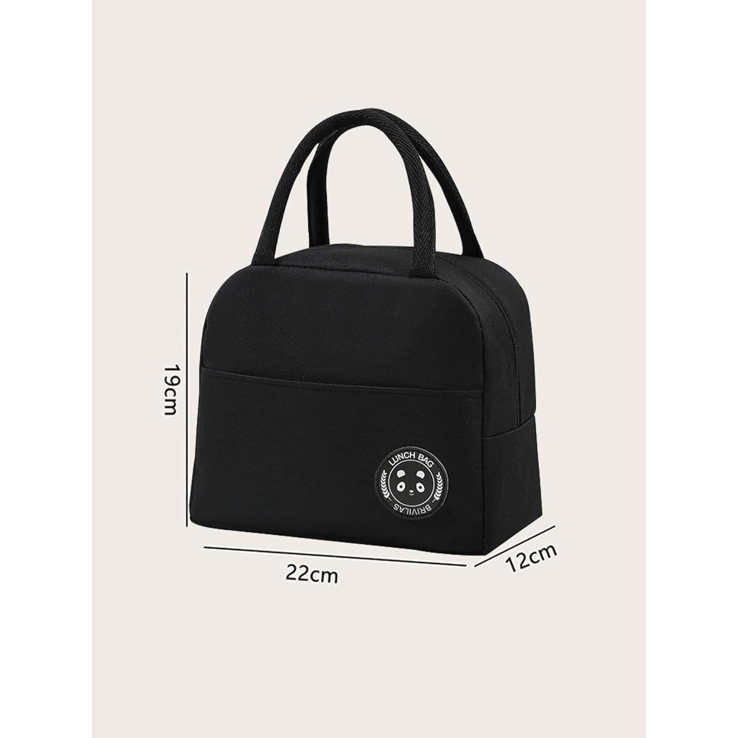 Geanta Termica pentru Pranz, Flippy, Multifunctionala, Compartimentata, Impermeabila, cu Manere, Buzunar Exterior, 22x14x19 cm, Negru - imagine 4