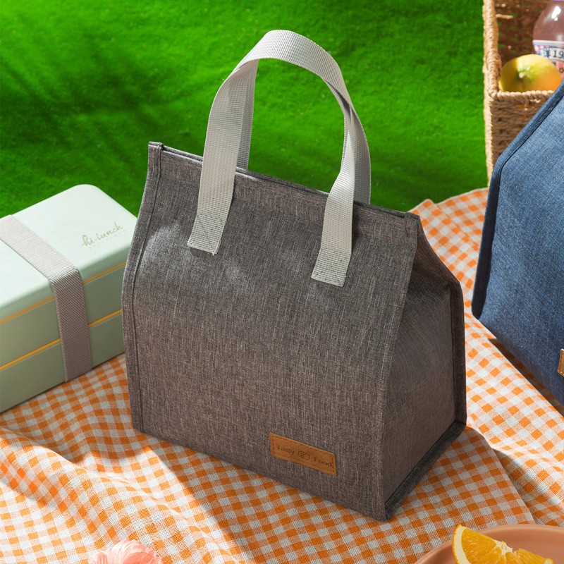 Geanta termoizolanta tip bento bag Flippy, camping cooler bag, Aluminiu, 22.5 x 13 cm, 3.3 L, gri - imagine 2