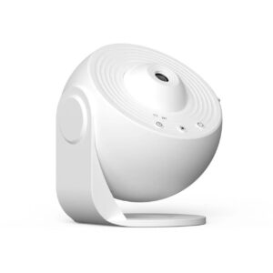 Lampa Tip Proiector Galaxie, Flippy, pentru Dormitor, Tematica Cer Instelat, Model Glob, HD, Rotire 360 de Grade, 20 de Imagini, Incarcare USB, 10 W, 15x15 cm, Alb