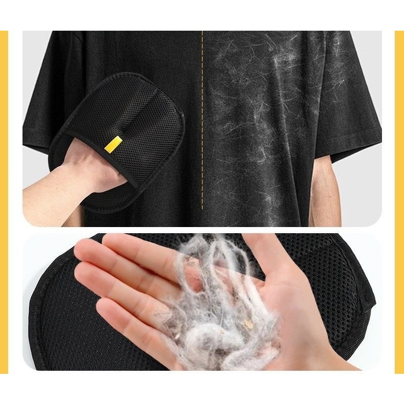 Manusa pentru Indepartarea Parului de Animale, Flippy, din Panza, 24 x 16 cm, Negru - imagine 4