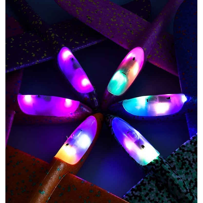 Avion planor din polistiren in punga , lungime 47 cm , cu lumina pe varf, Verde , Flippy - imagine 2