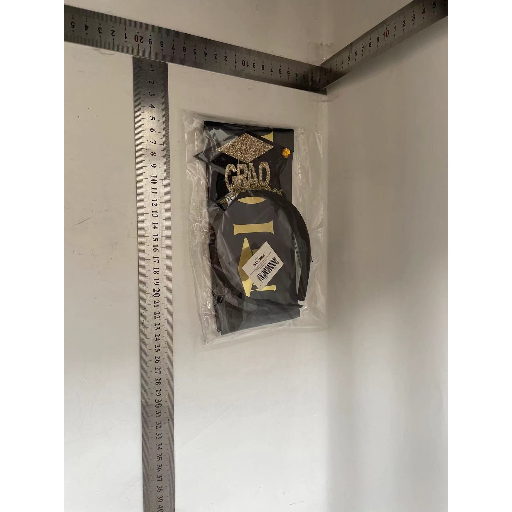 Set din 2 Piese pentru Absolvire, Flippy, Panglica si Coronita, Model I Graduated, Negru - imagine 2