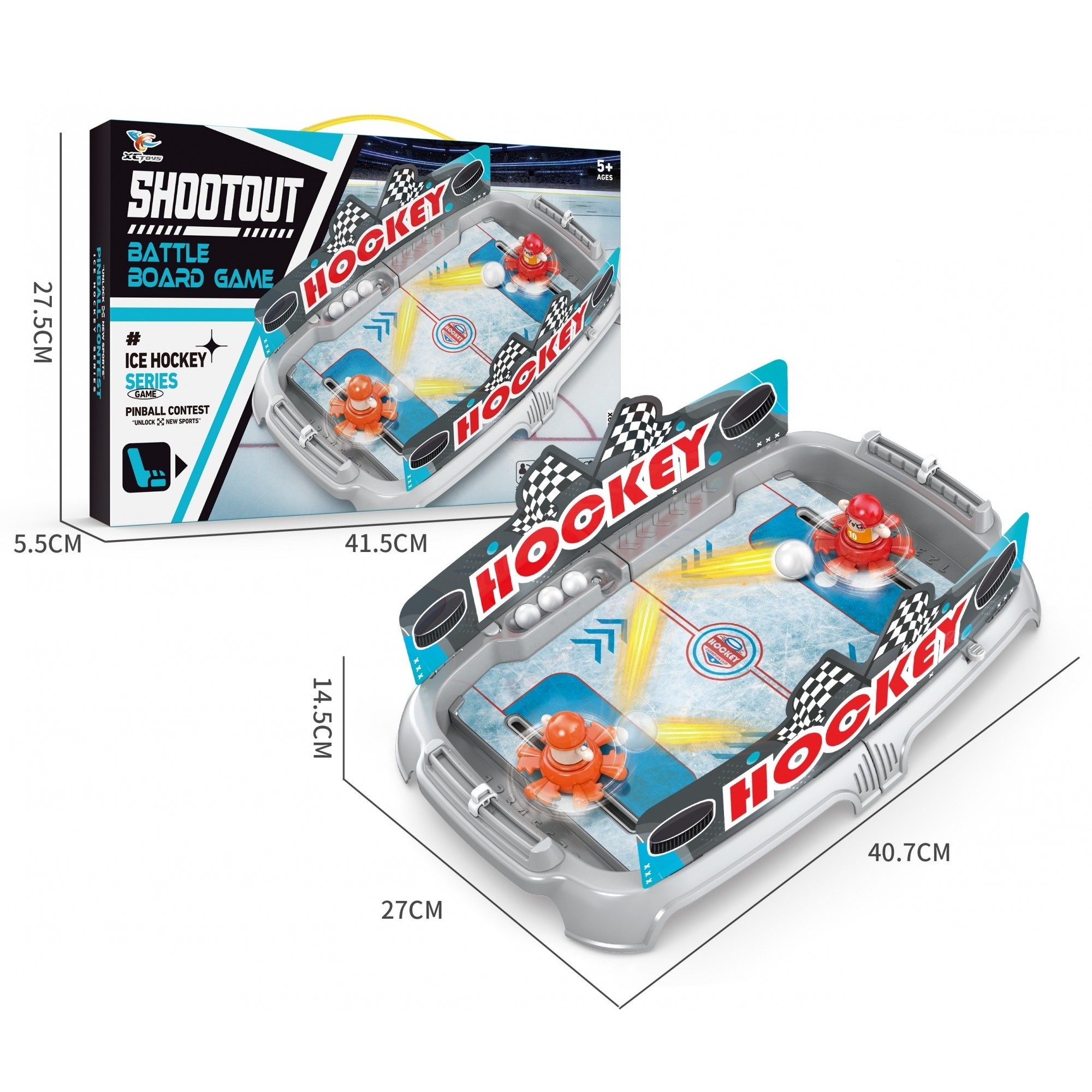 Joc de Masa Interactiv Ice Hockey pentru Copii, Flippy, 4 Mingi, Tabela Scor, 40.7x27x14.5 cm, Multicolor - imagine 2