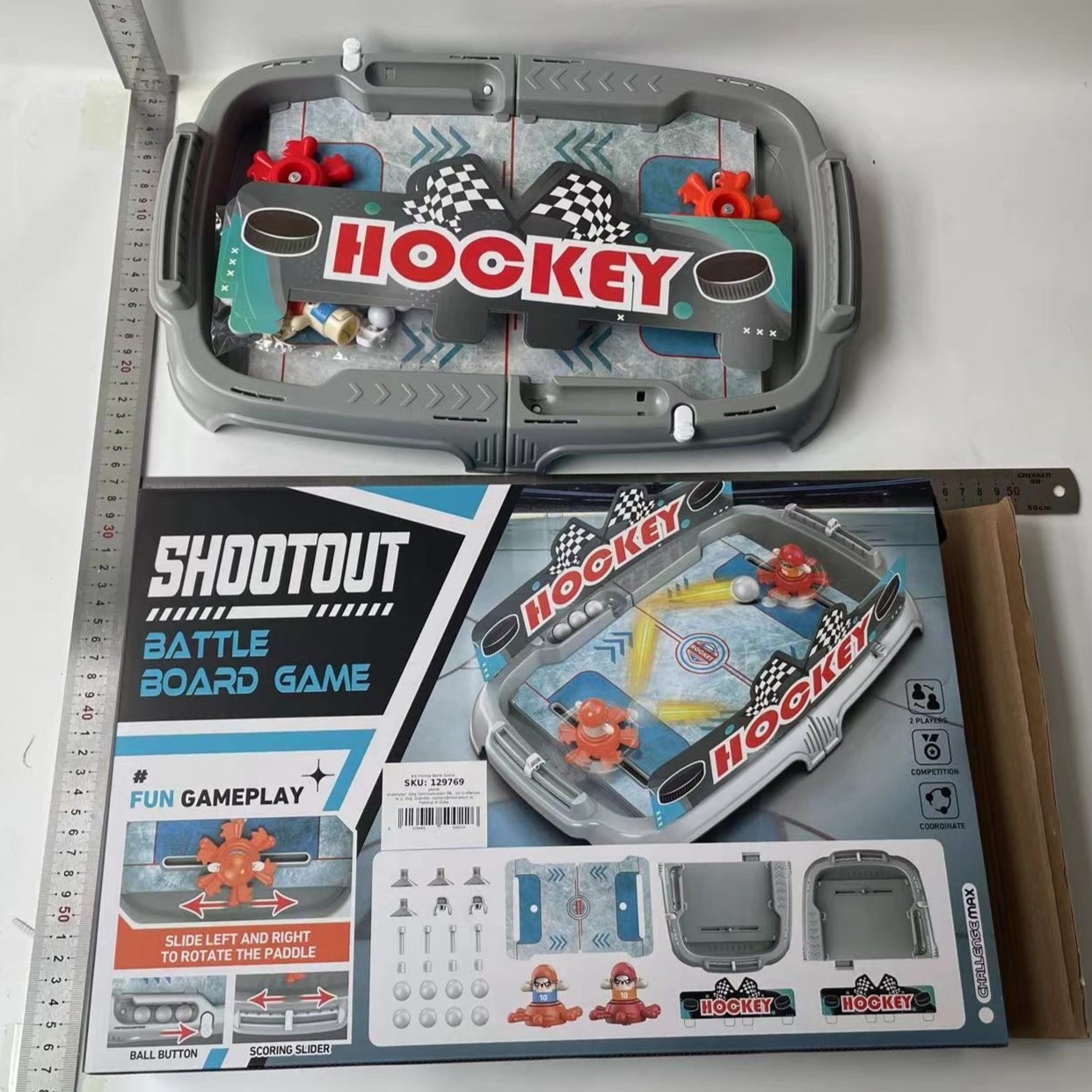 Joc de Masa Interactiv Ice Hockey pentru Copii, Flippy, 4 Mingi, Tabela Scor, 40.7x27x14.5 cm, Multicolor - imagine 3