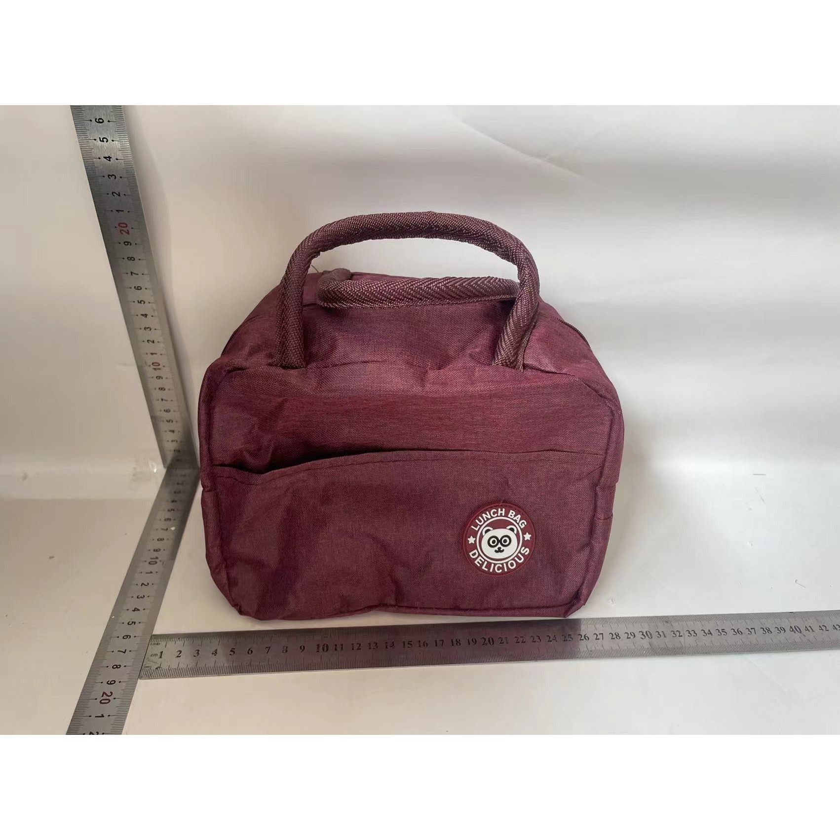 Geanta Termica pentru Pranz Flippy, Multifunctionala, Compartimentata, Impermeabila, cu Manere, Buzunar Exterior, 22x14x19 cm, Rosu - imagine 2