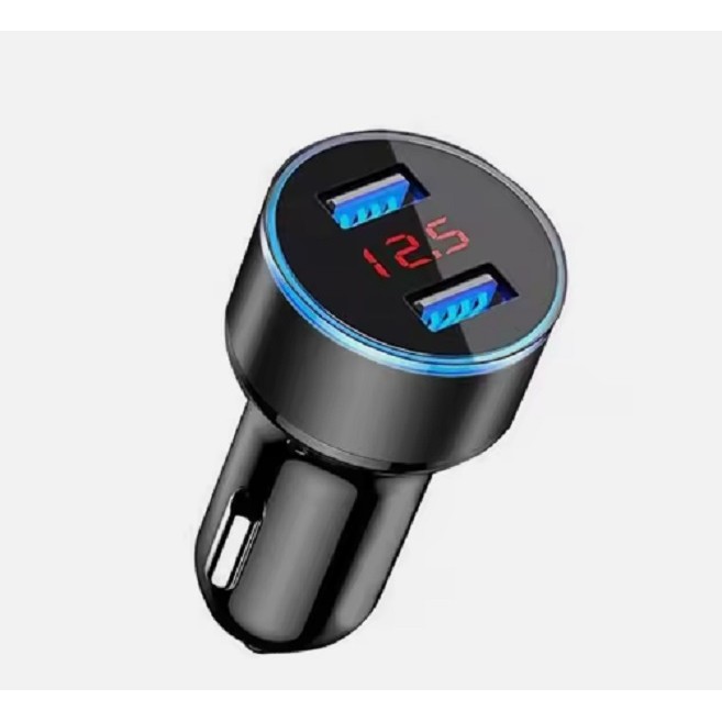 Incarcator Auto cu Afisaj Digital, Flippy, din Metal, 3.1A, Incarcare Rapida 6A PD+QC3.0, Dublu USB, Negru - imagine 4