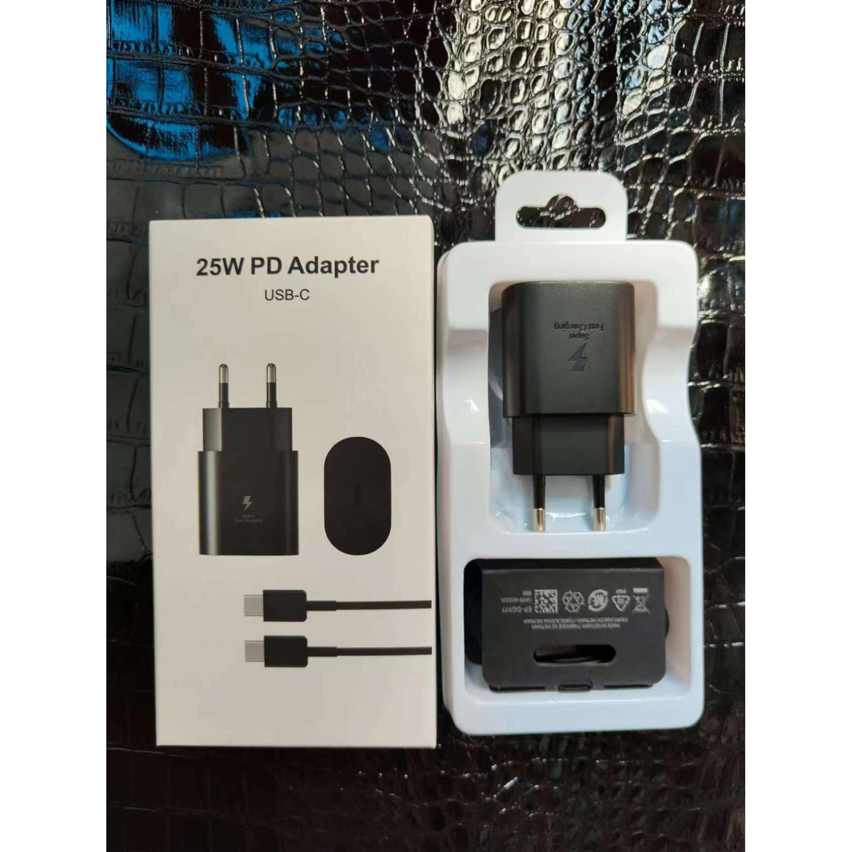 Incarcator Universal 25 W USB-C + Cablu Type-C, Flippy, Negru - imagine 3