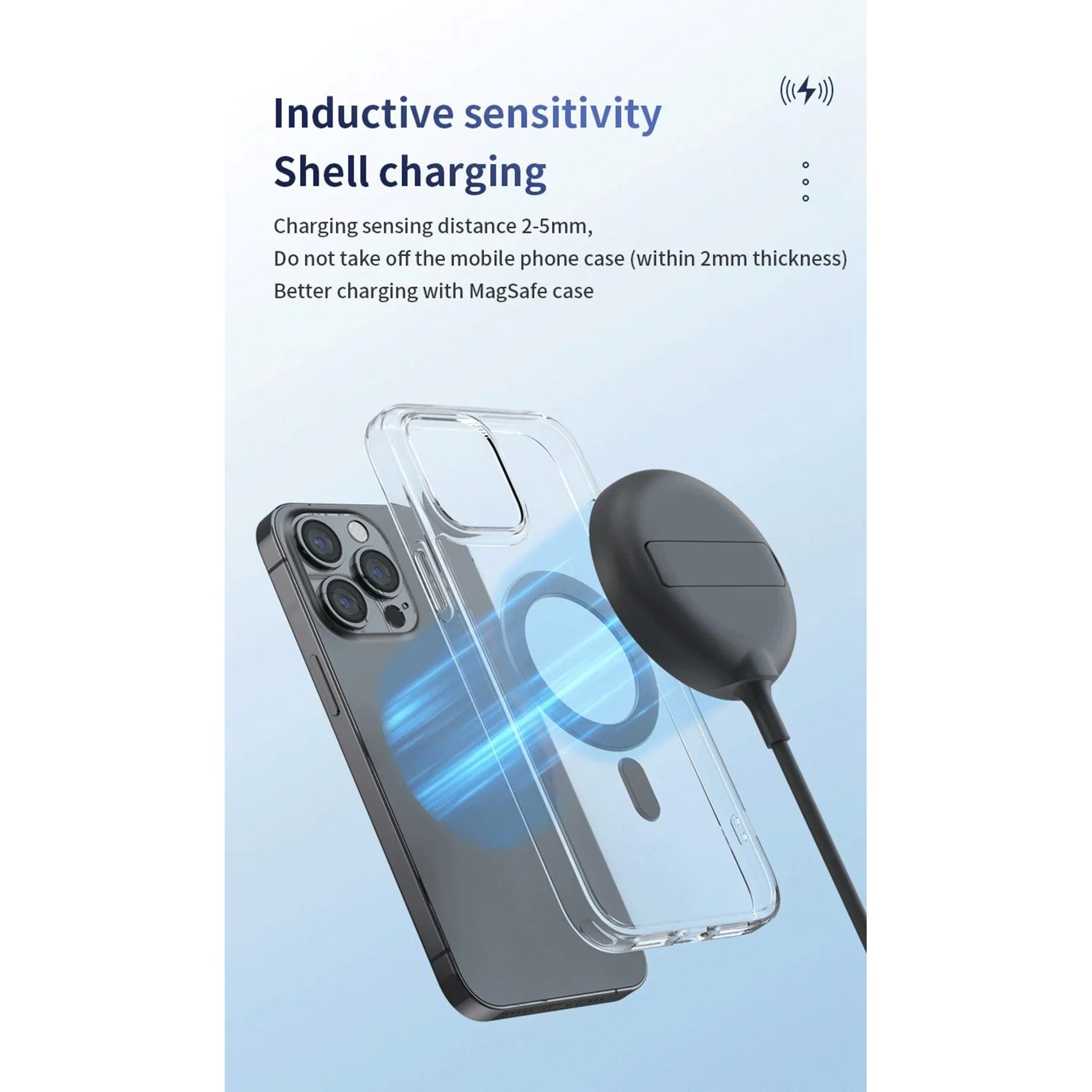 Încărcător fără fir, Wireless, portabil Flippy, MagSafe 15W, mufa conectare Adaptor Type C, functie suport, pentru seriile iPhone 14, iPhone 13 si iPhone 12, Negru - imagine 4