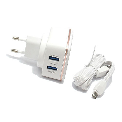 Incarcator Lightning cu 2 porturi USB 2,4 A Alb 1 m Cod Produs 08079 - imagine 4