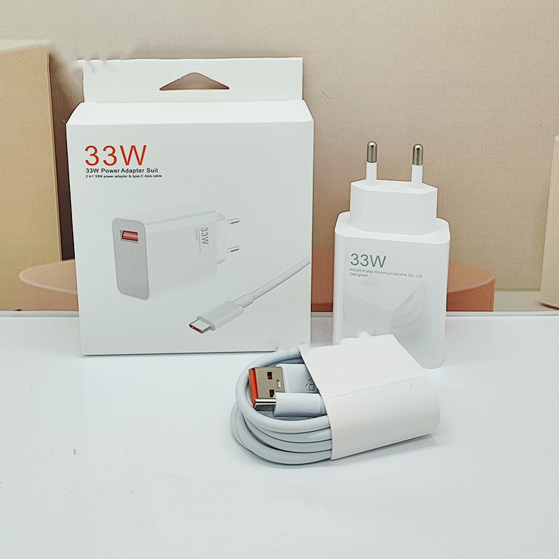 Incarcator Retea Super Charge pentru Telefon, Flippy, 33W Standard UE, Port USB-B cu Cablu TYPE-C de 1m Inclus, Alb - imagine 2