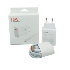 Incarcator Retea Super Charge pentru Telefon, Flippy, 33W Standard UE, Port USB-B cu Cablu TYPE-C de 1m Inclus, Alb