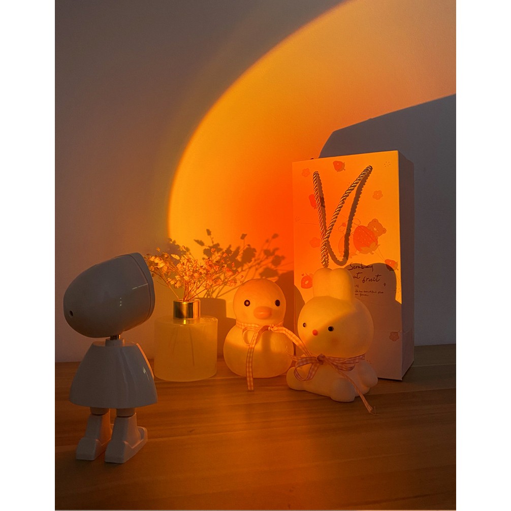 Lampa led cu proiectie apus de soare robotel cu cap magnetic,Flippy, inaltime 13 cm, pentru dormitor, camera zi, conectare pe USB, rotire 360 grade - imagine 2