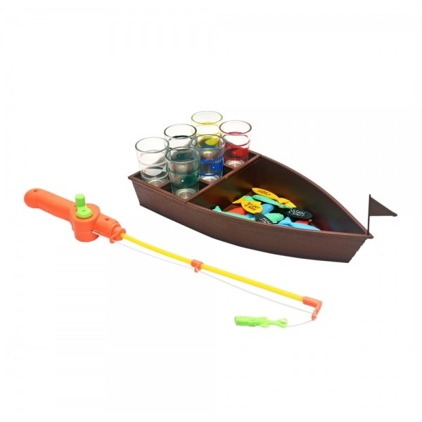 Joc de baut, La pescuit, Flippy, arunca undita si prinde provocarea, pahare de shot din sticla, pentru petreceri, distractiv, 31 x 15 x 5 cm, multicolor - imagine 2