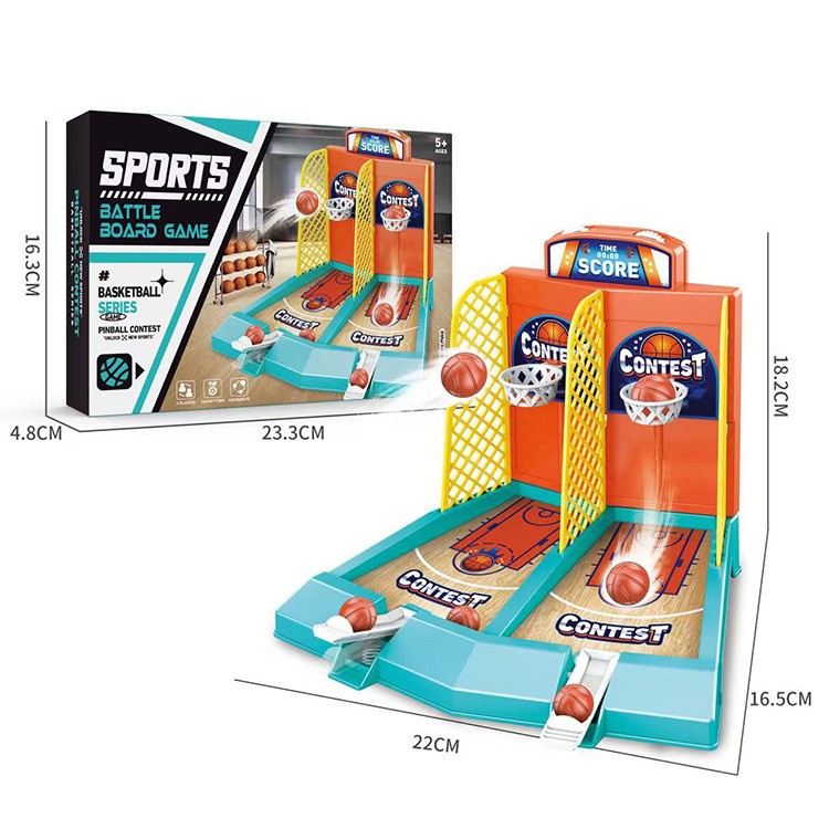 Joc de Masa Mini Baschet Interactiv pentru Copii, Flippy, pentru 2 Jucatori, 6 Mingi Incluse, 22x16.5x18.2 cm, Multicolor - imagine 4