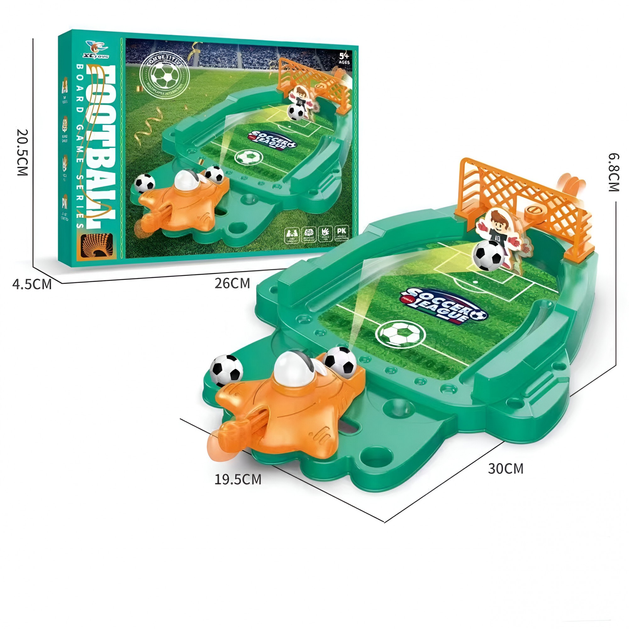 Joc de Masa Mini Fotbal Interactiv pentru Copii, Flippy, Board Game, Mingi si Figurine Incluse, 30x19.5x6.8 cm, Multicolor - imagine 4