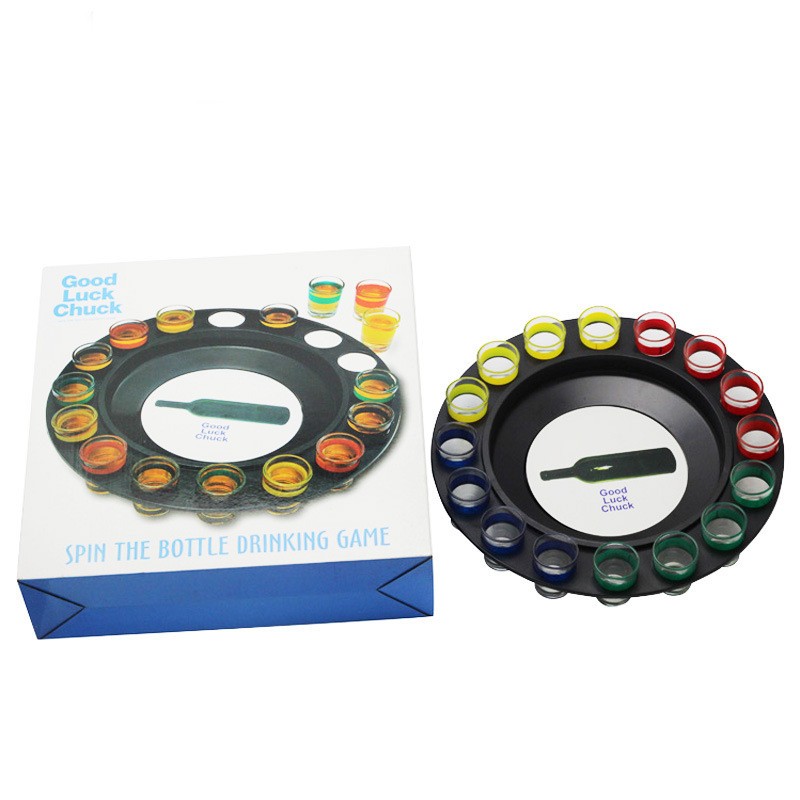 Joc de Societate "Adevar sau Provocare" Flippy, Ruleta cu 16 pahare de Shot din Sticla, pentru Petreceri, Distractie, Cadouri, Multicolor - imagine 4