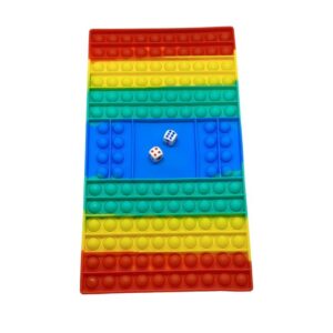 Joc din silicon interactiv antistres cu zaruri, Pop it Now and Flip It, Multicolor