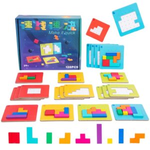 Joc Interactiv, Flippy, Tip Puzzle, din Lemn, +3 Ani, 128 Piese, 15 x 17 x 3.5 cm, Multicolor