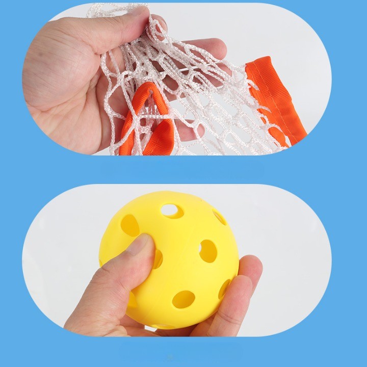 Joc Spikeball, Flippy, pentru Copii, Joc in 2, pentru Plaja, Parcuri, Interior, 2 Plase, 2 Mingi Normale, 2 Mingi Luminoase, Senzorial, Prinderea Mingii, 50x30 cm, Multicolor - imagine 3