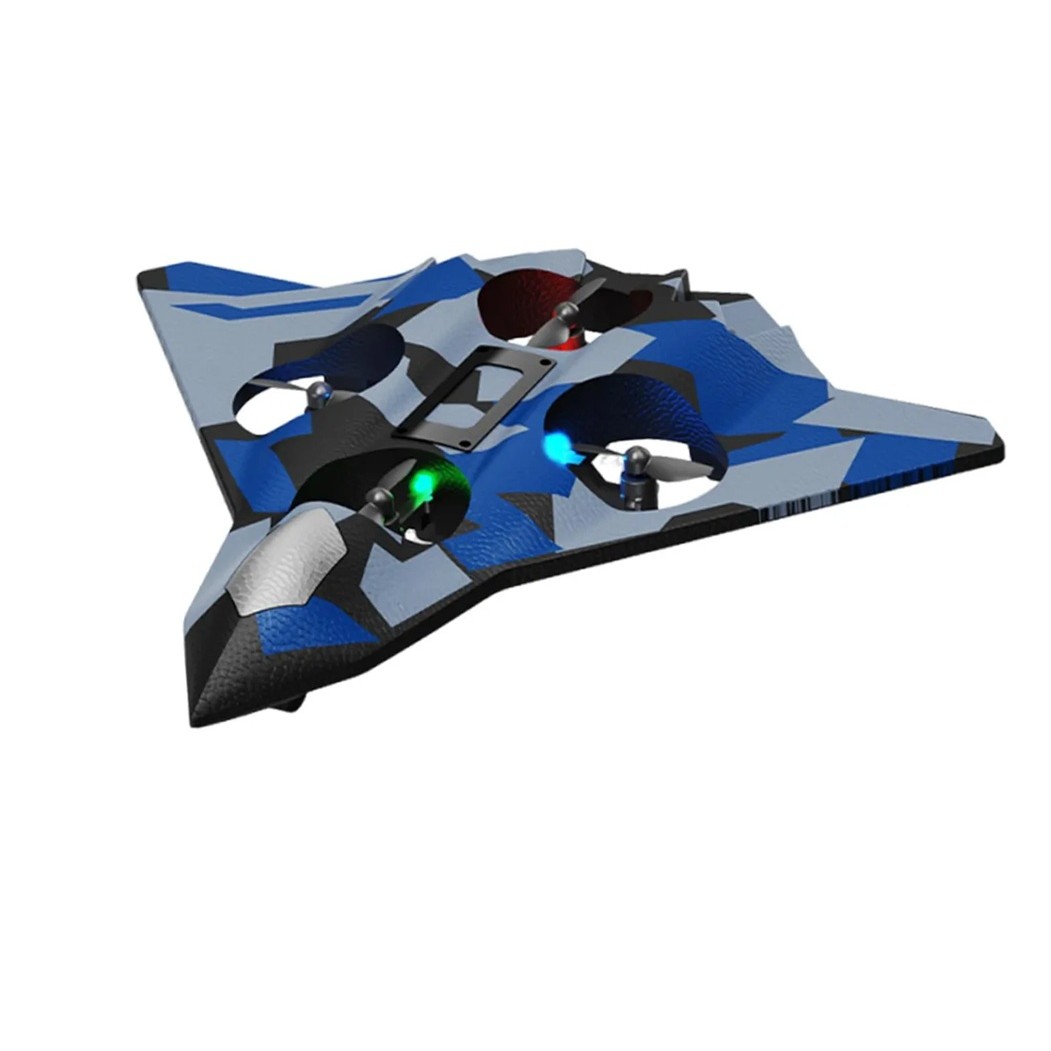 Jucarie Interactiva, Flippy, Aeronava de Lupta, din EVA, cu Telecomanda, Incarcare USB, +14 Ani, 24 x 25.5 x 4.2 cm, Model Army, Albastru