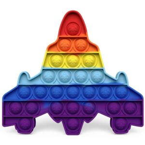 Jucarie antistres din silicon, Flippy, Pop It Now and Flip It, Avion, Multicolor