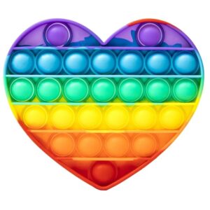 Jucarie antistres din silicon, Pop it Now and Flip It, Inima, Multicolor