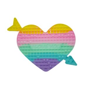 Jucarie antistres din silicon Pop it now, Inima, multicolor, urias, model 3