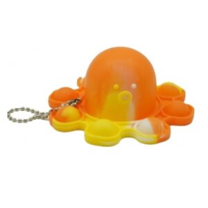 Jucarie Antistres, Flippy, Tip Pop It, Caracatita Reversibila, din Silicon, 20 x 10 cm, Portocaliu