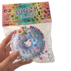 Jucarie Antistres Squishy, Flippy, cu Revenire Lenta, Squeeze Pinch Family, Model Gogoasa, 6x6 cm, 99g, Ambalaj Transparent, Albastru