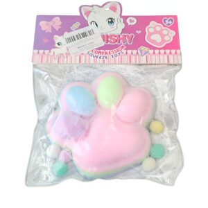 Jucarie Antistres Squishy, Flippy, cu Revenire Lenta, Model Labuta de Pisica, 220g, 12.5 x 10.5 cm Squeeze Pinch Family, Ambalaj Transparent, Model 2