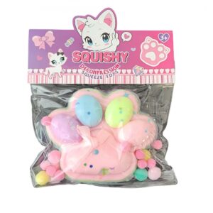 Jucarie Antistres Squishy, Flippy, cu Revenire Lenta, Model Labuta de Pisica, 220g, 12.5 x 10.5 cm Squeeze Pinch Family, Ambalaj Transparent, Model 5