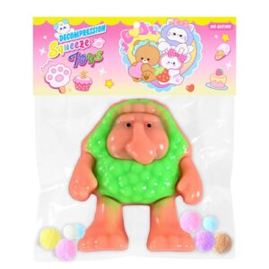 Jucarie Antistres Squishy, Flippy, Model Brr Brr Patapim, cu Revenire Lenta, din TPR, 12 x 11 x 3 cm, Multicolor