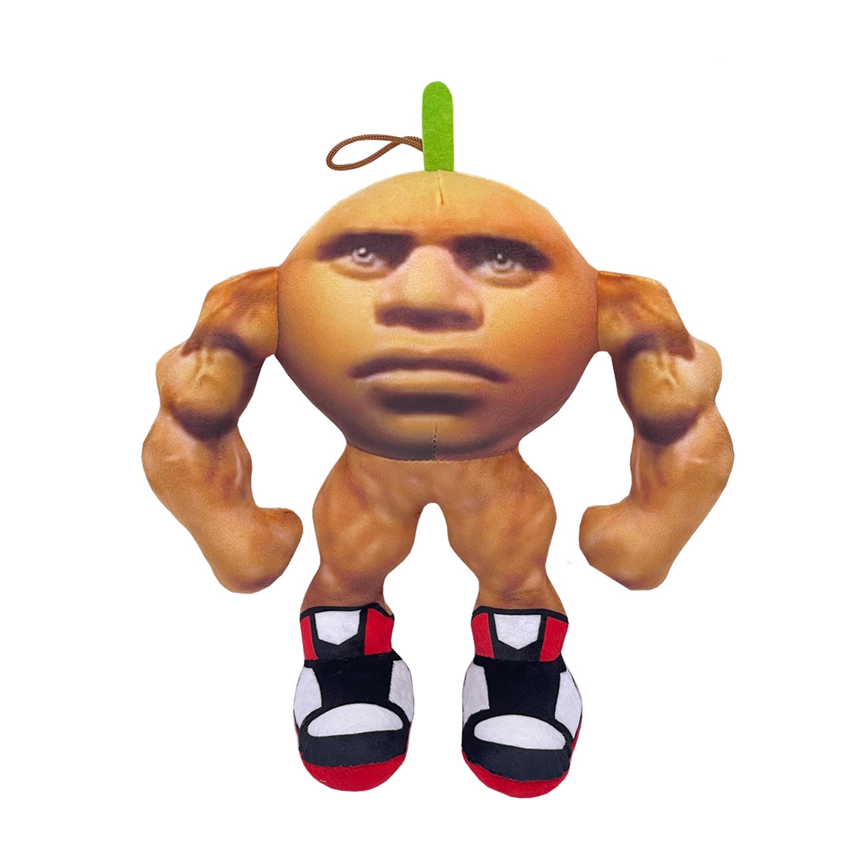 Jucarie Moale de Plus Italian Brainrot, Flippy, cu Agatatoare, Model Portocala Musculoasa U Din Din Dun Ma Din Din Dun, Jucarie Moale pentru Copii, 26 x 26 cm, Maro mat