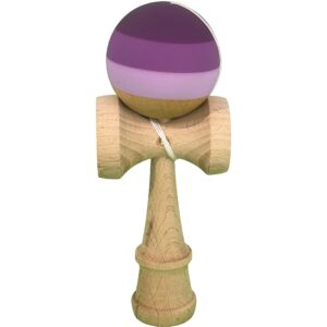 Kendama X Originala, Profesionala, Flippy, din Lemn, 18 cm, Rubber Grip, Purpuriu/Mov/Lila