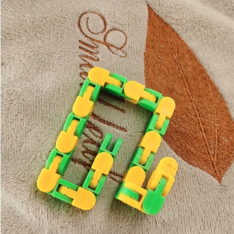 Jucărie Senzorială Antistres Flippy - Puzzle de Îmbinat Tip Șarpe, 24 Piese, +3 Ani, Galben/Verde - imagine 4