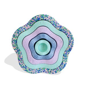 Jucarie Senzoriala de Echilibru, Flippy, Tip Stepping Stones, 5 Piese, din Spuma, pentru Miscare, Sarituri, Prindere, Diametru 28 cm, Model 3, Multicolor