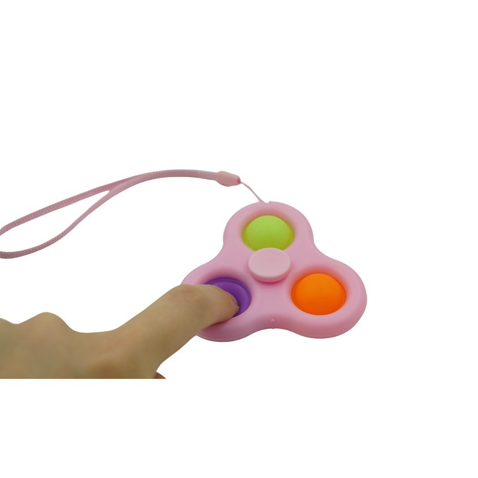 Jucarie senzoriala spinner Flippy- Fidget Toy, Simple Dimple, 7 cm, Roz/Multicolor - imagine 3