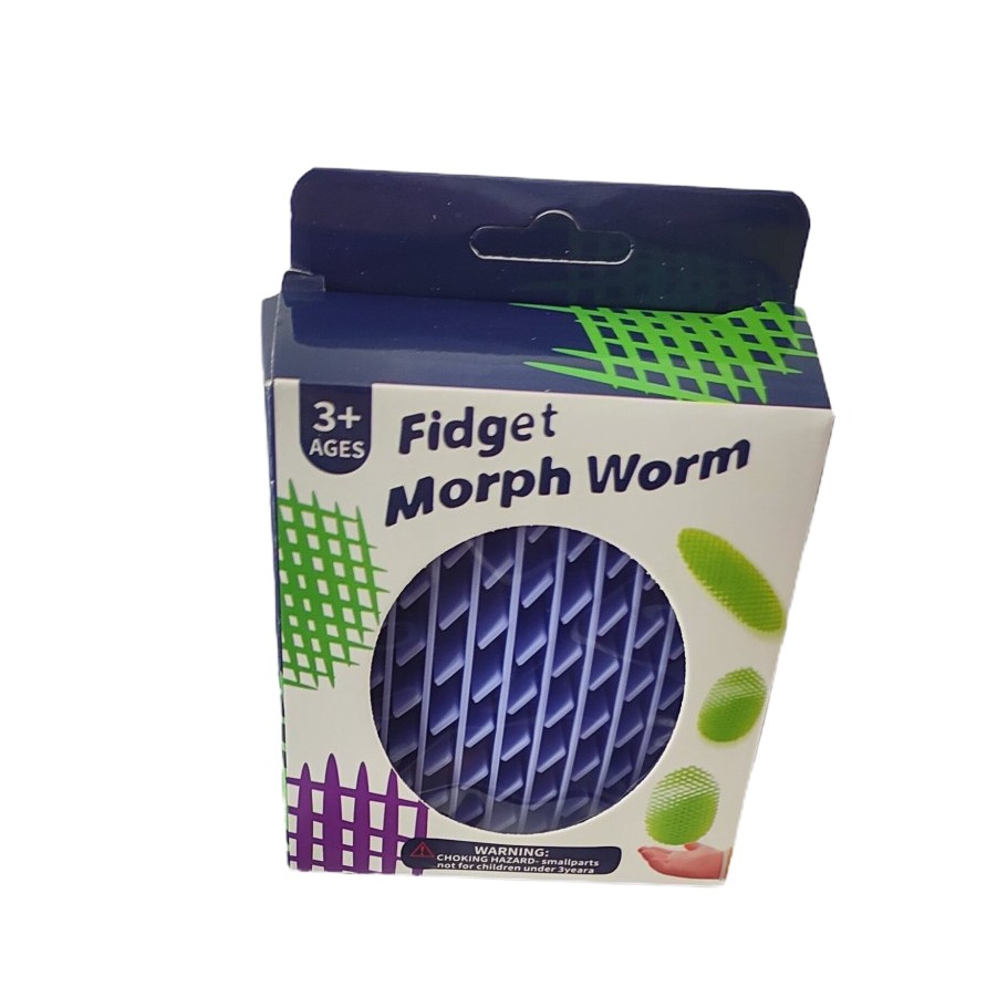 Jucarie Worm Fidget de Decompresie, Flippy, Anti Stres, Dimensiune Compacta 10 cm, Dimensiune Extinsa 24.5 cm, Mov - imagine 3