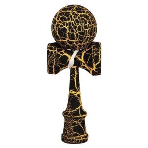 Kendama Ball Full Crack Auriu Lemn Fag Negru