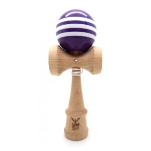 Kendama Ball Originala Stripe Alb Lemn Fag Mov