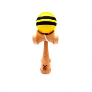Kendama Ball Originala Stripe Negru Lemn Fag Galben