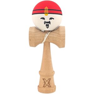 Kendama X Originala, Profesionala, Rege, Flippy, din Lemn, 18 cm, Rosu/Alb/Galben
