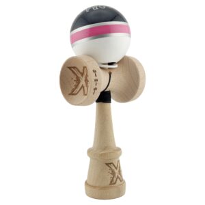 Kendama X Originala ROYAL SPIKE, Profesionala, Flippy, Cupe Mari KING SIZE V3, Super Sticky, Gaura in Baza, Rulment Metalic, din lemn 18 cm, Ata 62/65 cm, Inel Roz