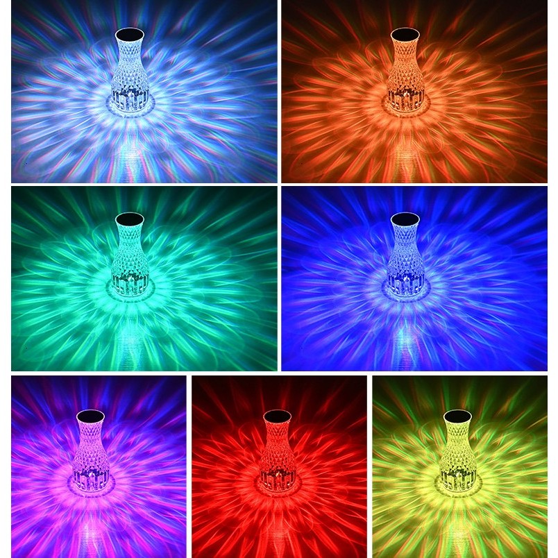 Lampa de birou pe LED RGB 16, Flippy, dimmer tactil, 3 nivele de intensitate, incarcare USB, 3W, Cristal Acrilic, 20x12 cm, cu telecomanda, forma vaza, transparent - imagine 4