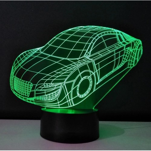 Lampa de Veghe cu Telecomanda si Baterii/USB 3D Model Masina Multicolor - imagine 4