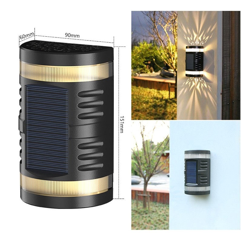 Lampa solara LED decorativa cu lumina bidirectionala Flippy, IP65, 1.2V, 600mah, 15.1 x 9 x 6 cm, material ABS, alb cald - imagine 2