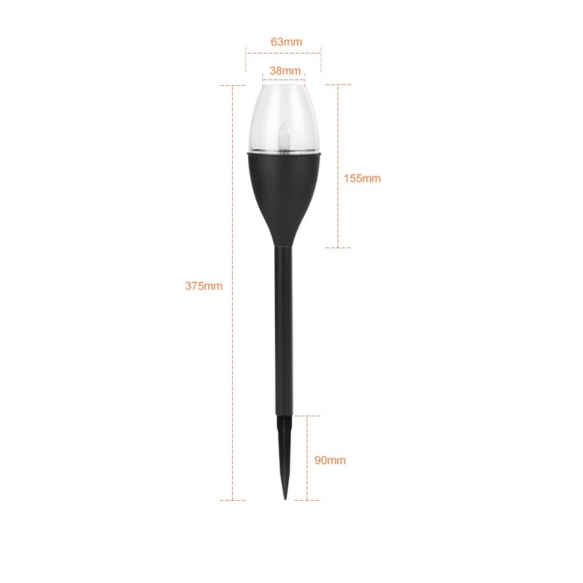 Lampa solara LED tip pahar de vin pentru gradina Flippy, inaltime 37.5 cm, efect de flacara, material PVC si ABS, 2V, 200mAh, alb rece - imagine 2