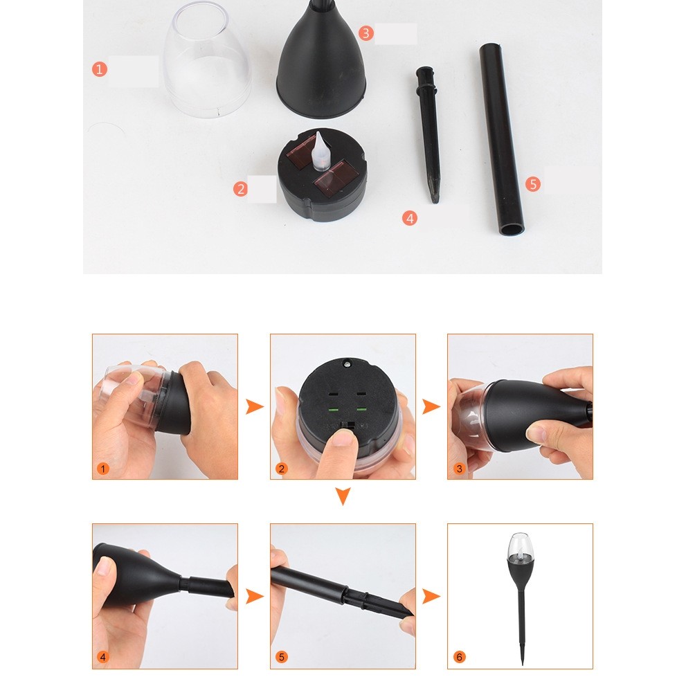 Lampa solara LED tip pahar de vin pentru gradina Flippy, inaltime 37.5 cm, efect de flacara, material PVC si ABS, 2V, 200mAh, alb rece - imagine 3